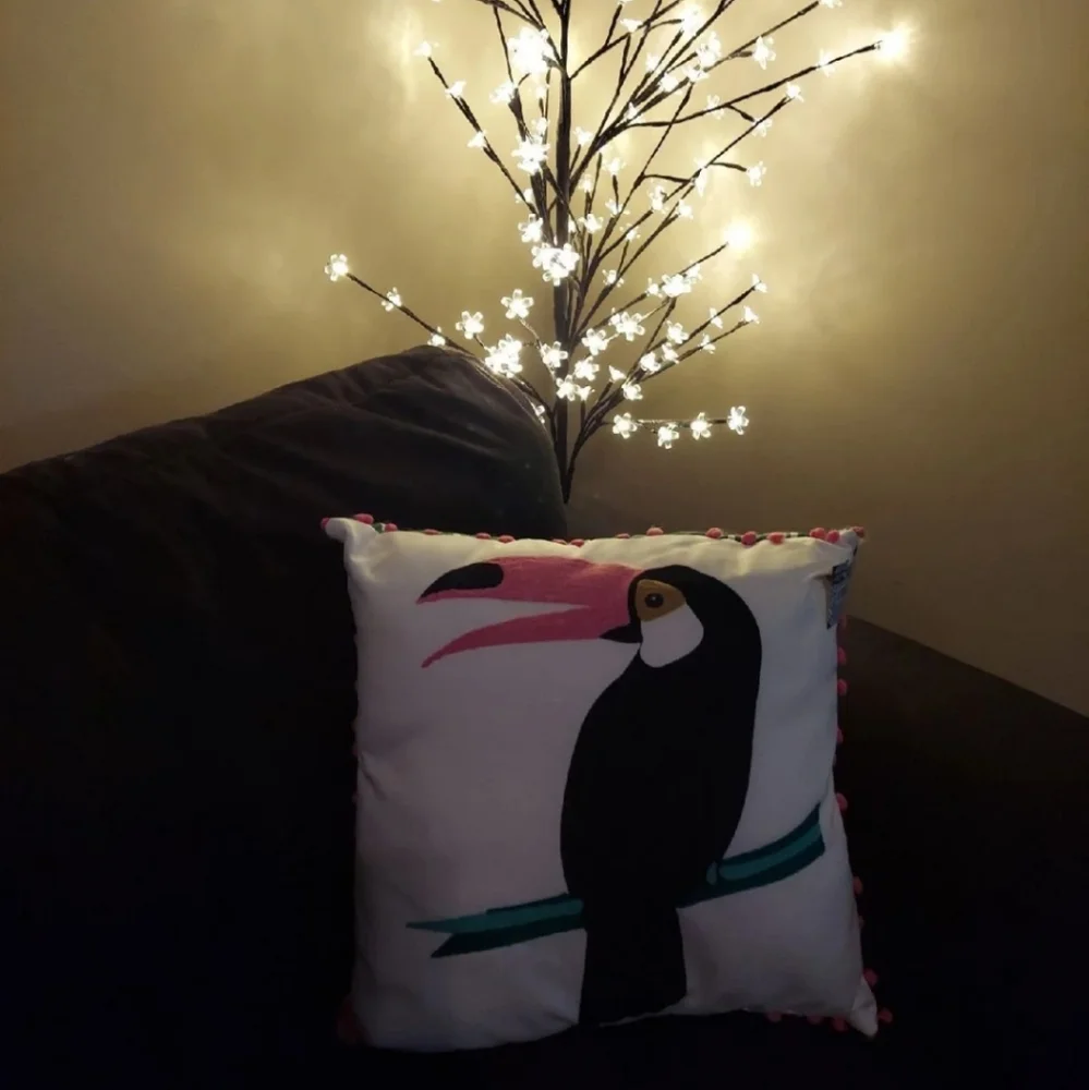 Toucan Coastal Tropical Oversized XL Embroidered Accent Pillow BNWT RETIRED 2021